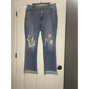 Good American Destroyed Raw Hem Denim Jeans 16 Style gic35tna Blue